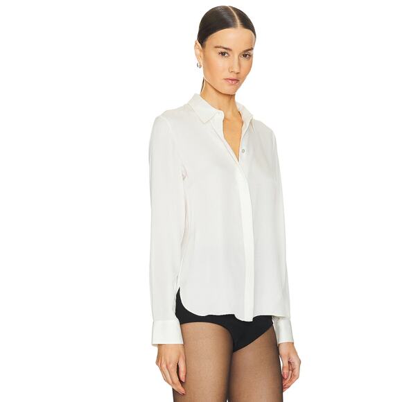 THEORY Classic Fitted Silk Shirt XL NWT - Picture 2 of 7